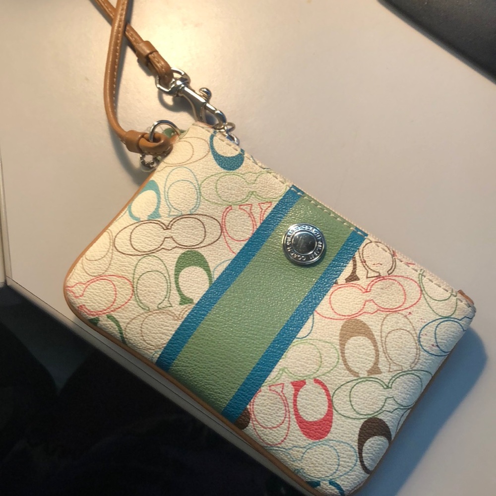 Coach colored wristlet